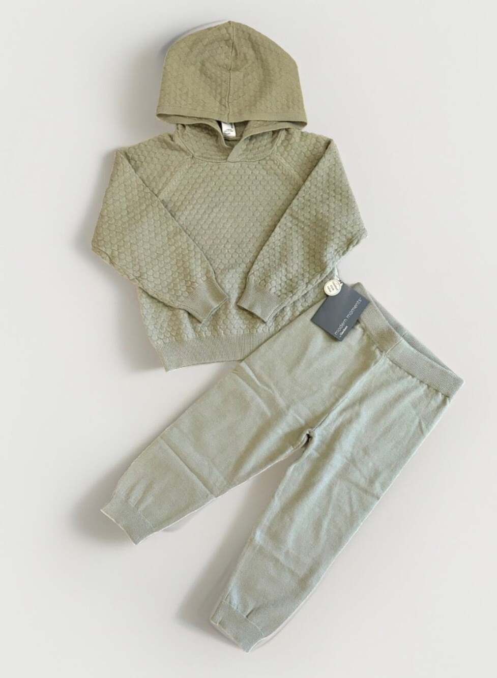 NWT Gerber Toddler Girls' 2-Piece Sweater Knit Hoodie Set, Green, 2T